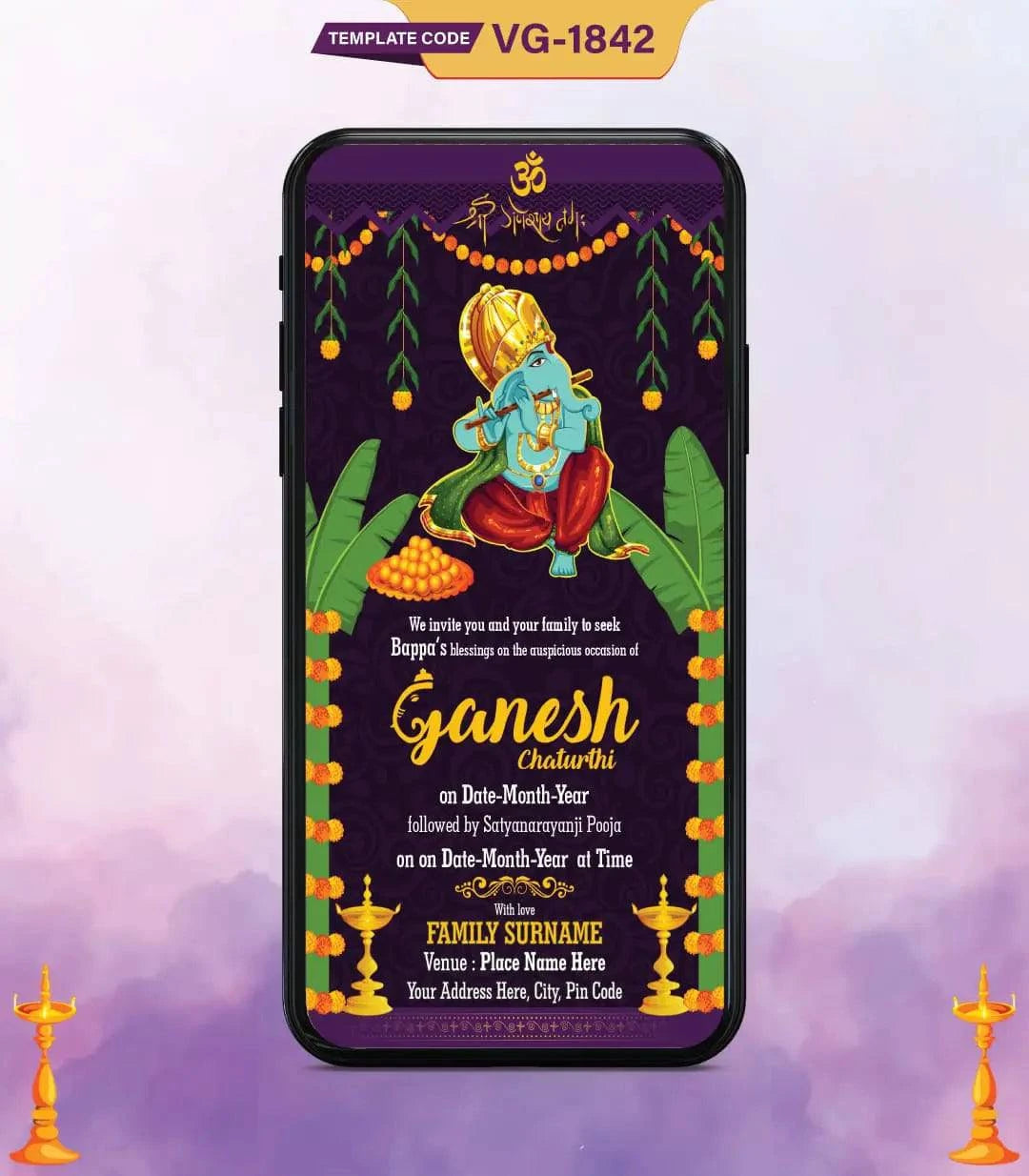 Ganesh Chaturthi Invitation Card Maker