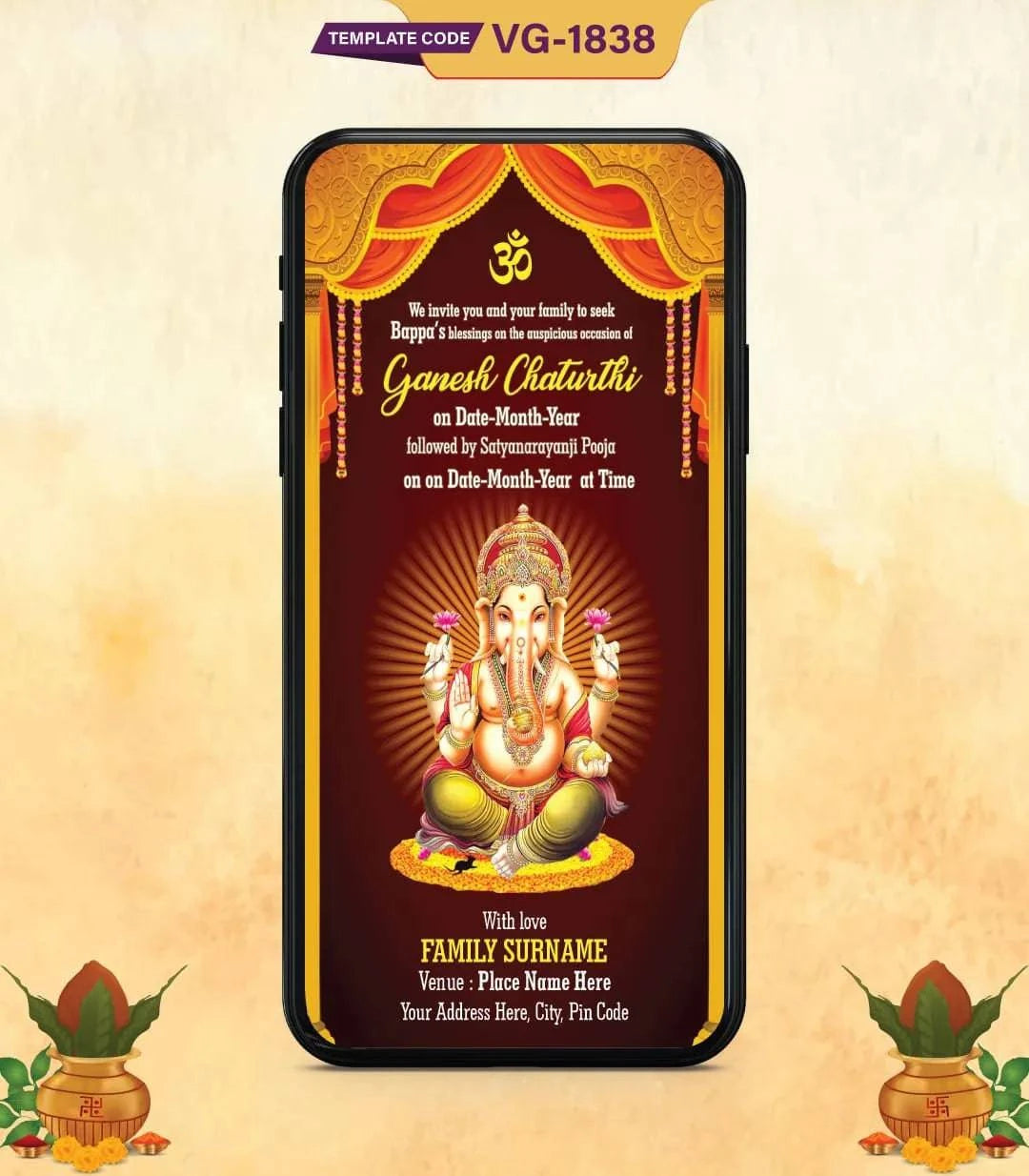 Ganesh Chaturthi Invitation Card