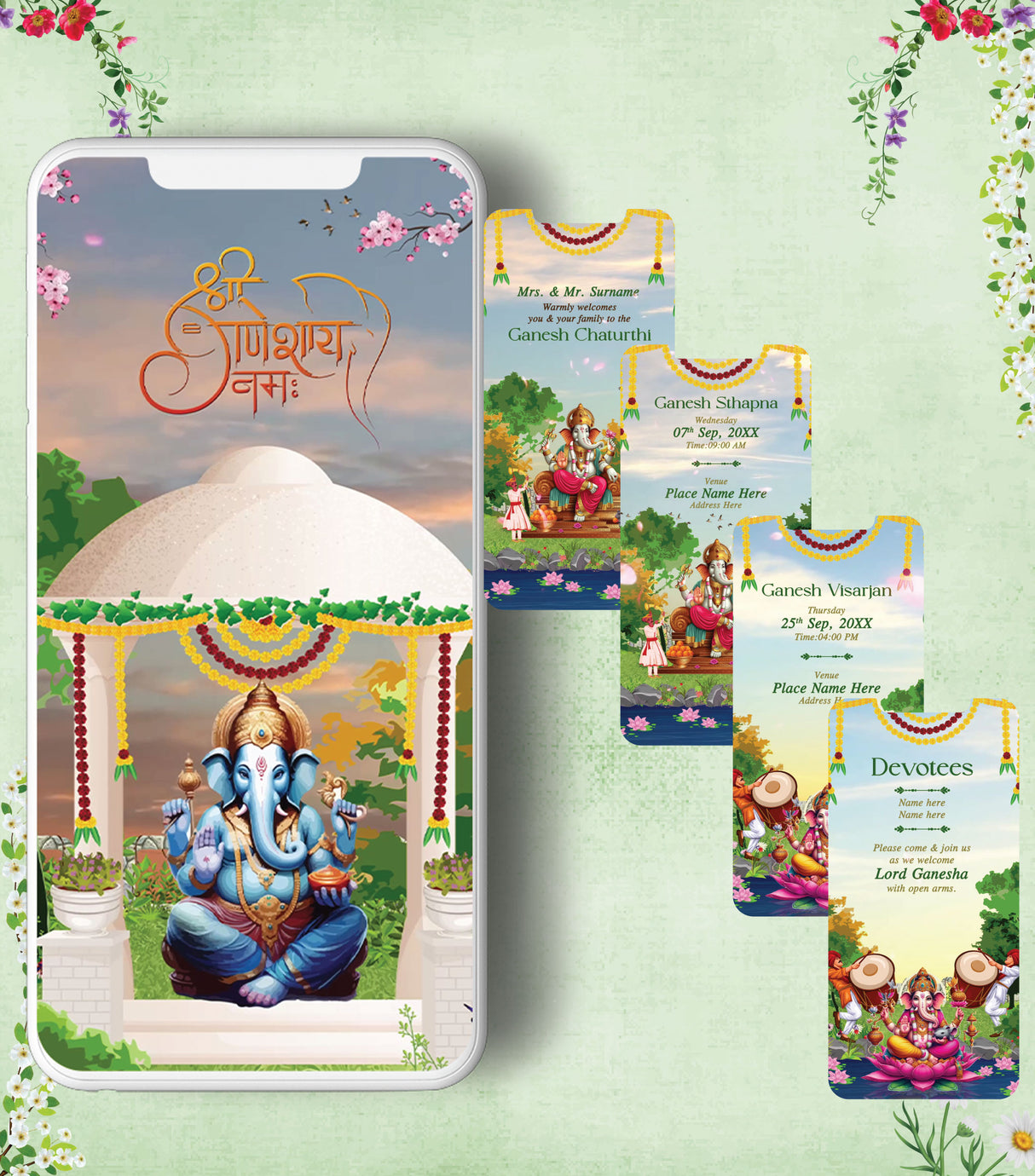 Ganesh Sthapana & Visarjan Video Invitation