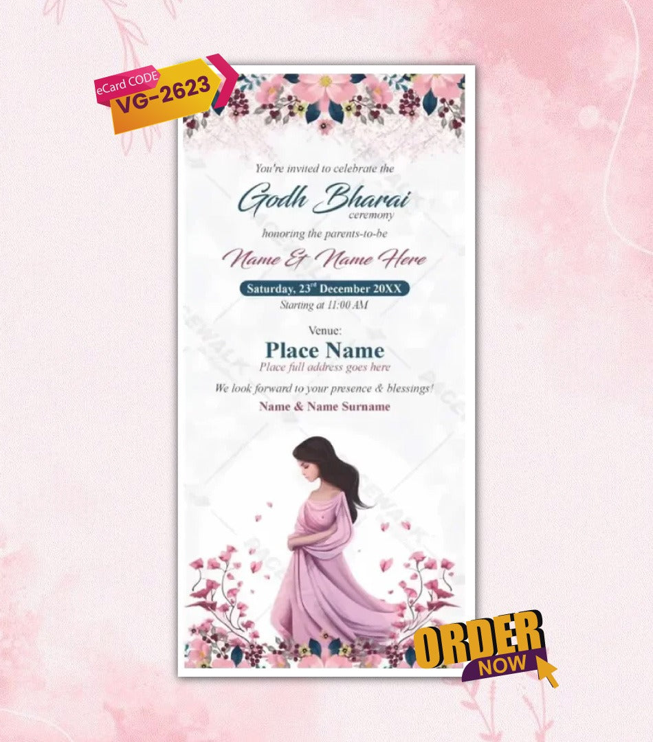 Godh Bharai Invitation Card