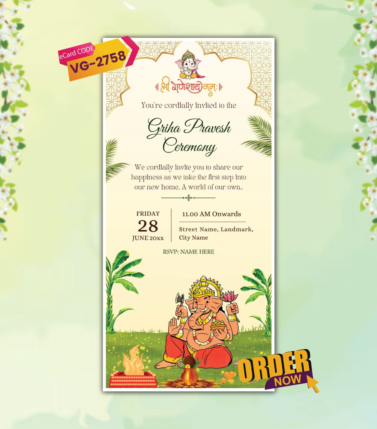 Griha Pravesh Ceremony E-Invite