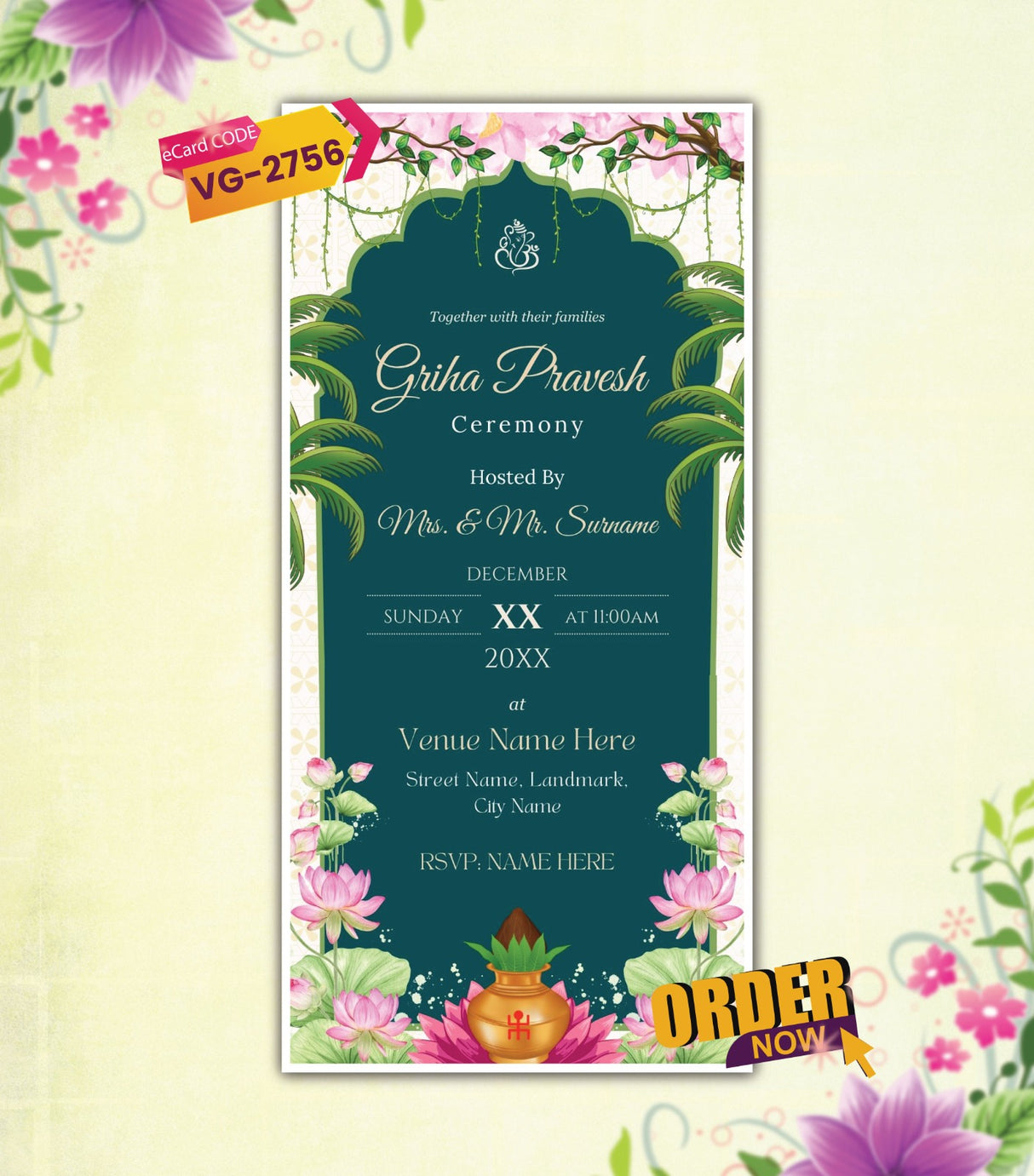 Griha Pravesh Ceremony Invite