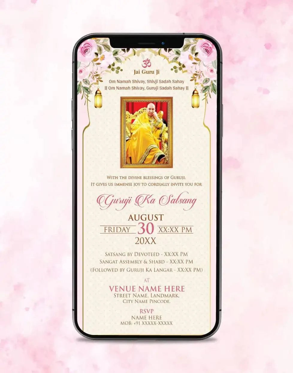 Guruji Satsang Invitation Card Online