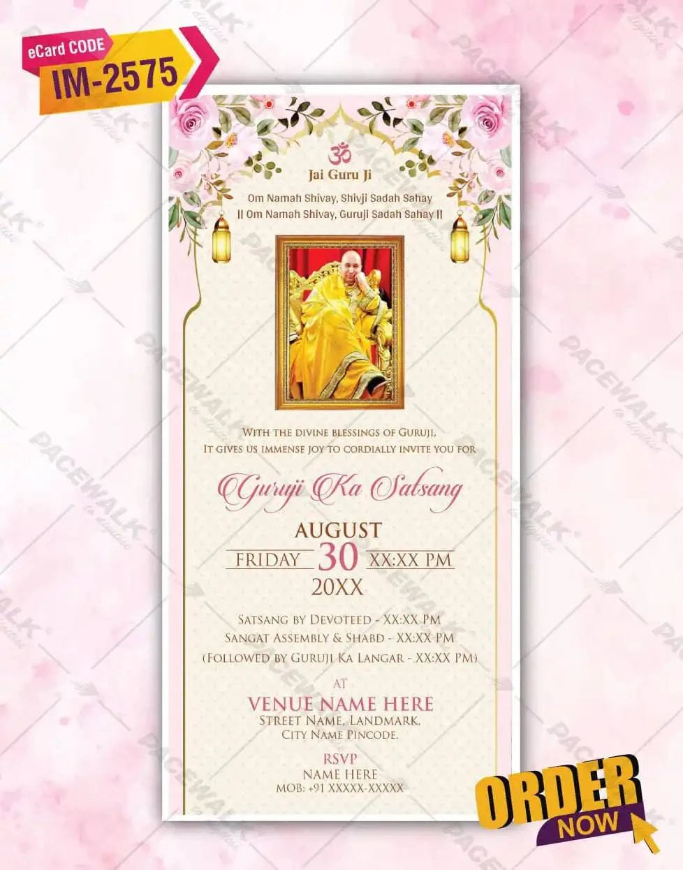 Guruji Satsang Invitation Card Online