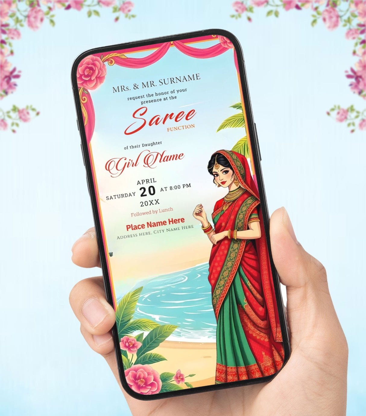 Half Saree Function Invitation