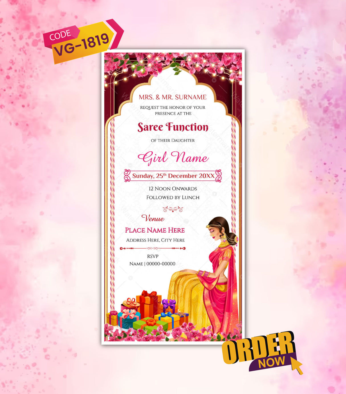 Half Saree Function Invitation