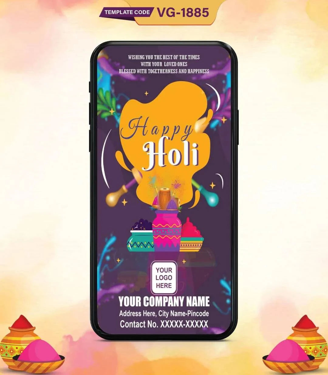 Happy Holi Invitation Card