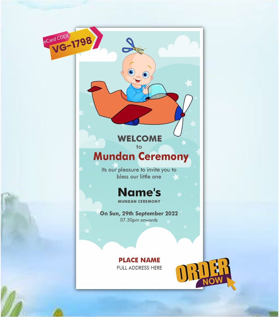 Happy Mundan Ceremony Invitation Card