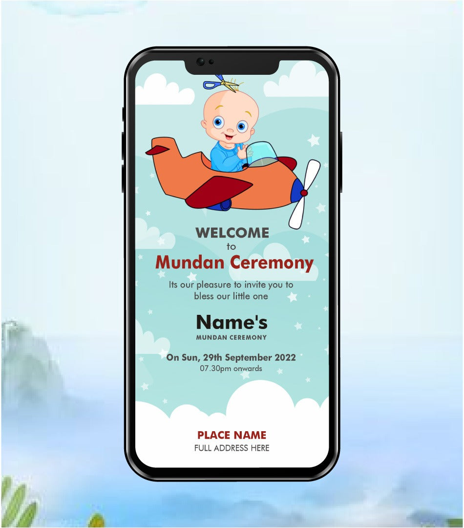 Happy Mundan Ceremony Invitation Card