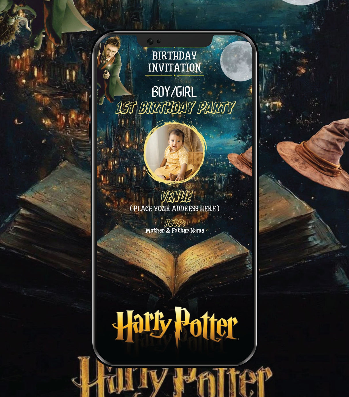 Harry Potter Birthday Invitation Card