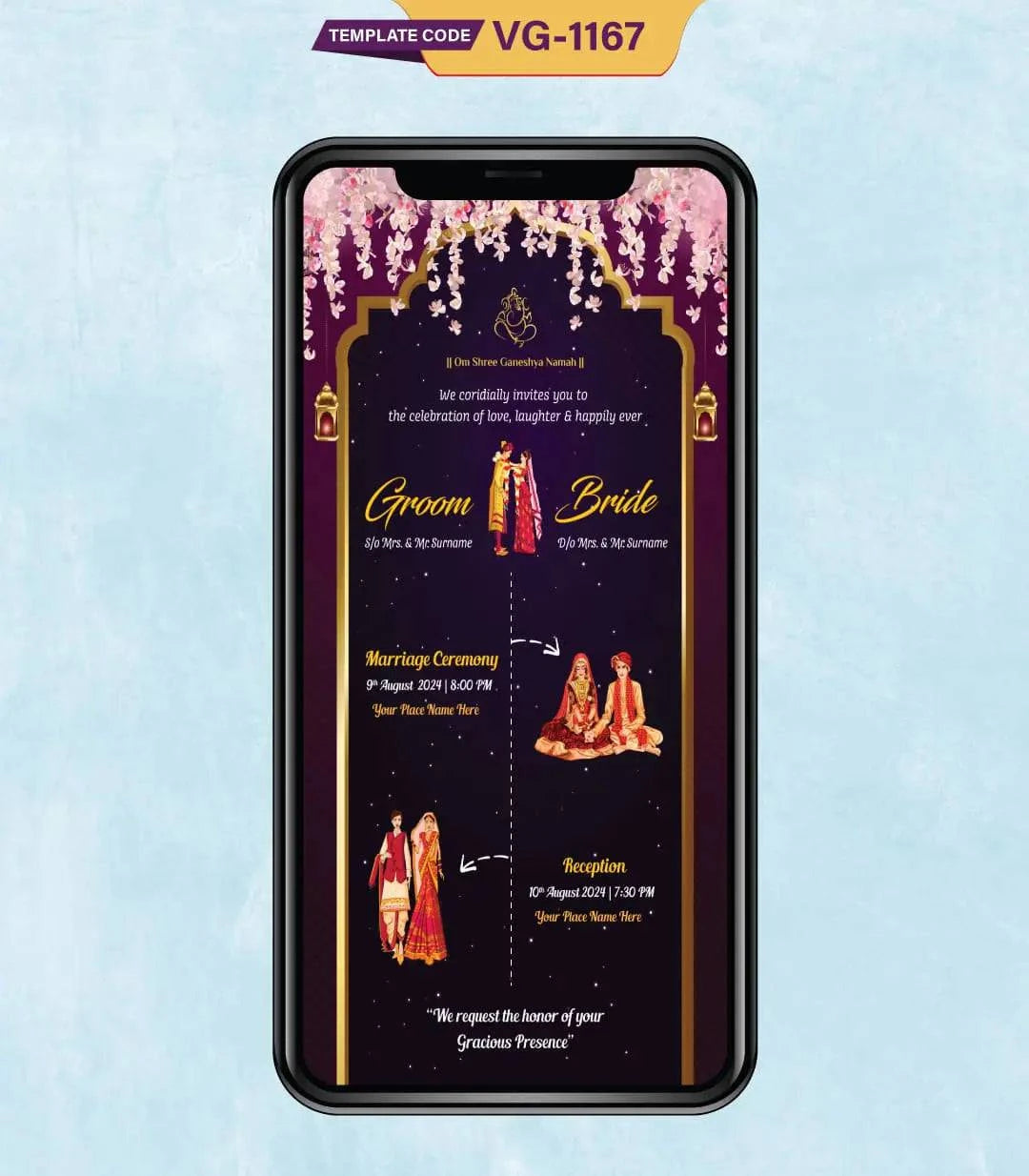 Hindu Marriage Invitation Card