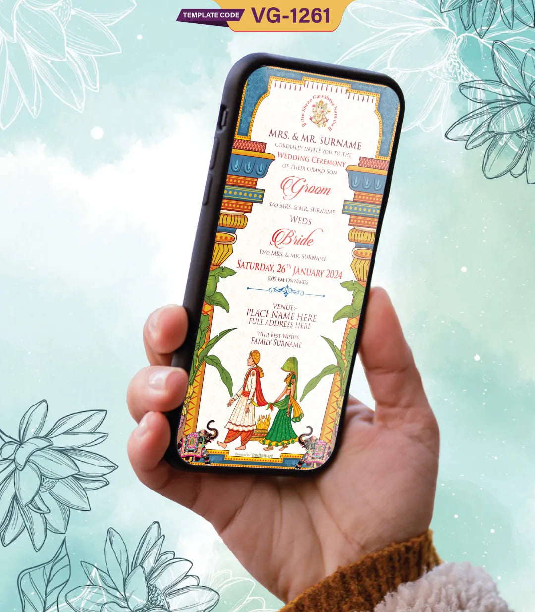 Hindu Wedding Ceremony Invitation Card