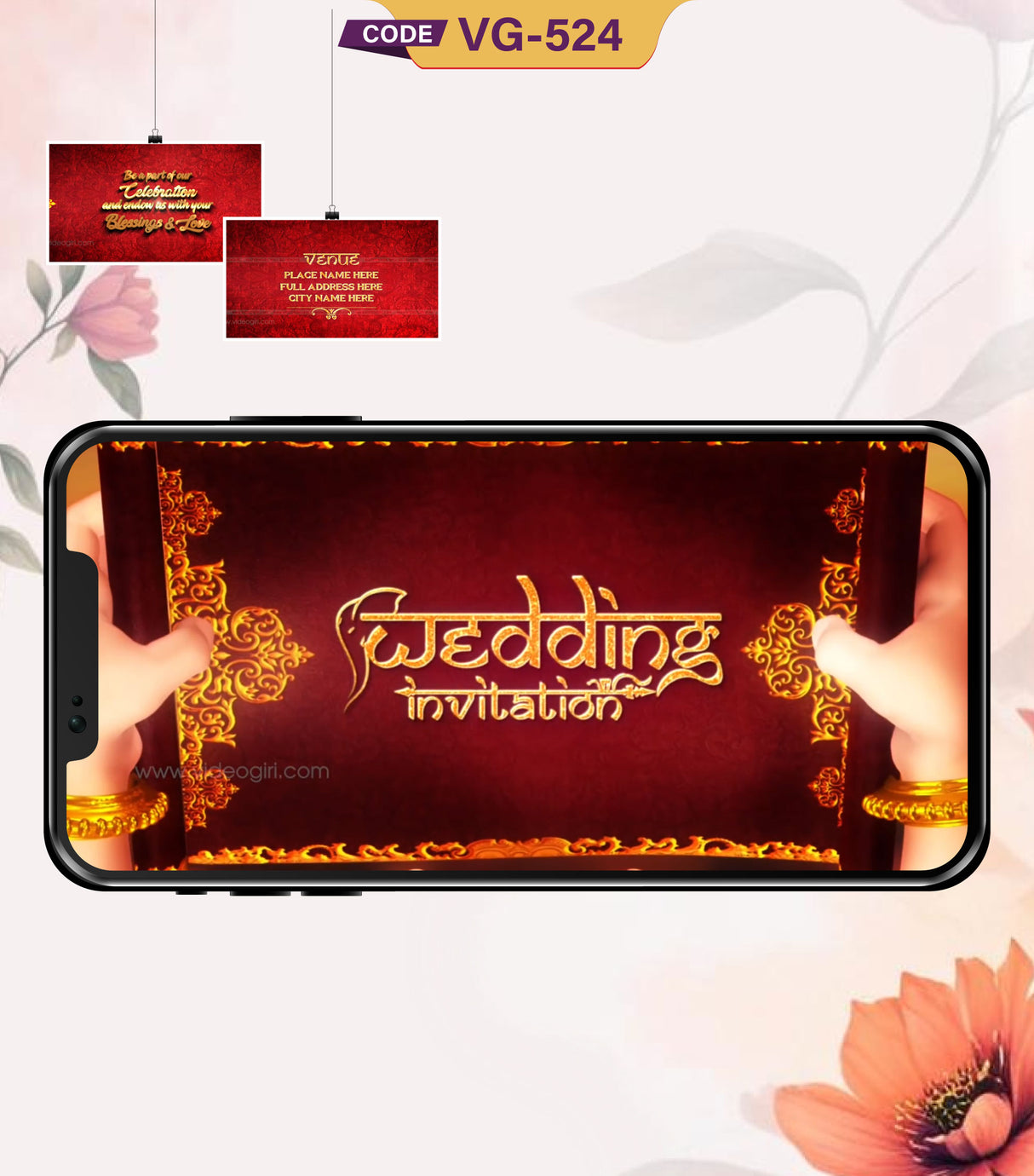 Hindu Wedding Invitation Video with Ganesha