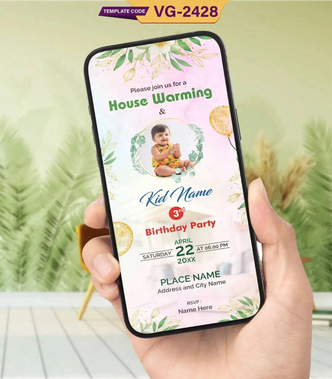 Housewarming and 3rd Birthday Invitation