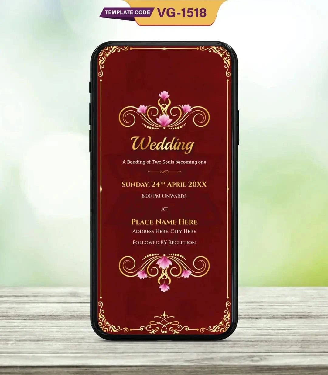 Indian Caricature Wedding PDF Card