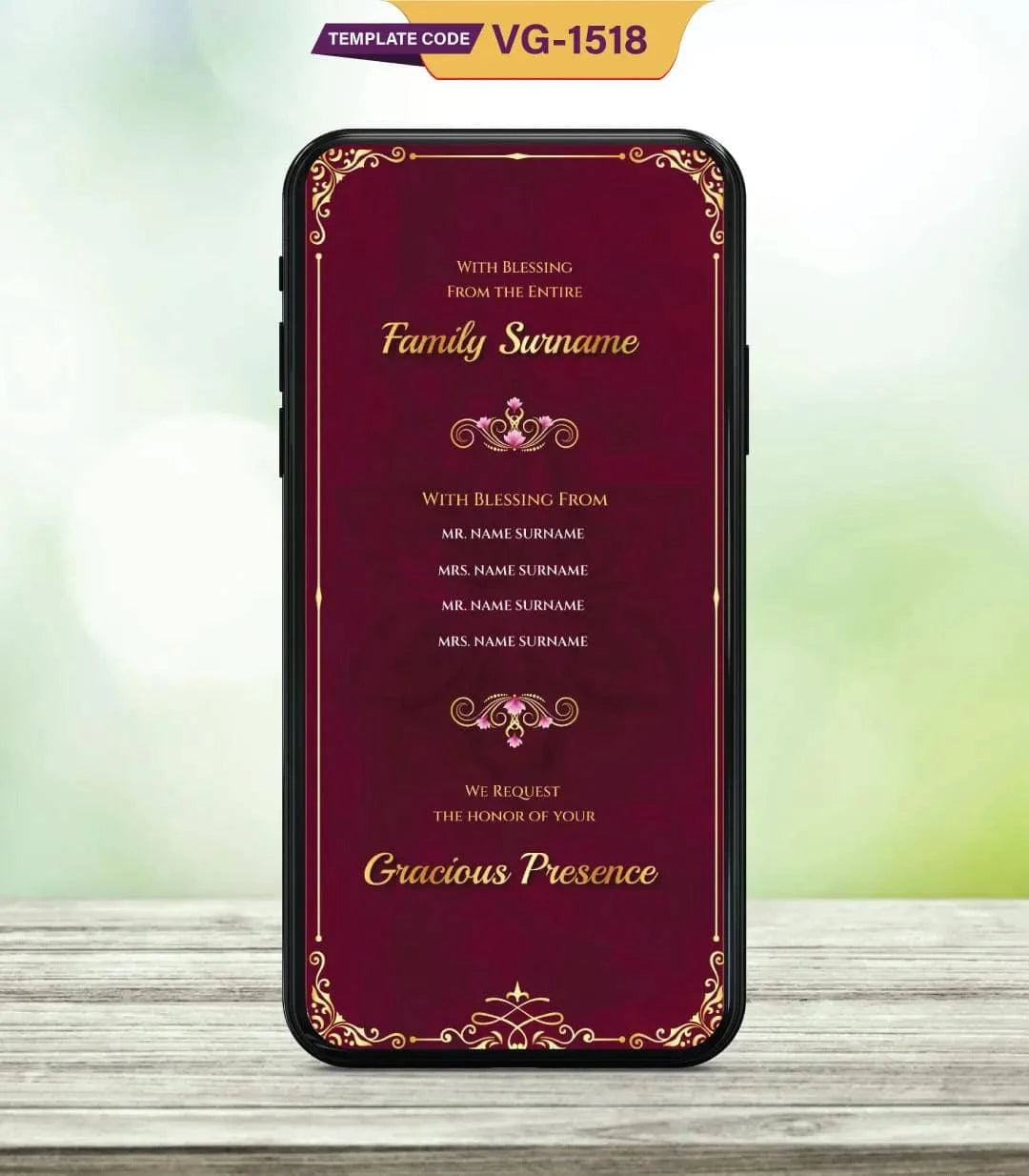 Indian Caricature Wedding PDF Card