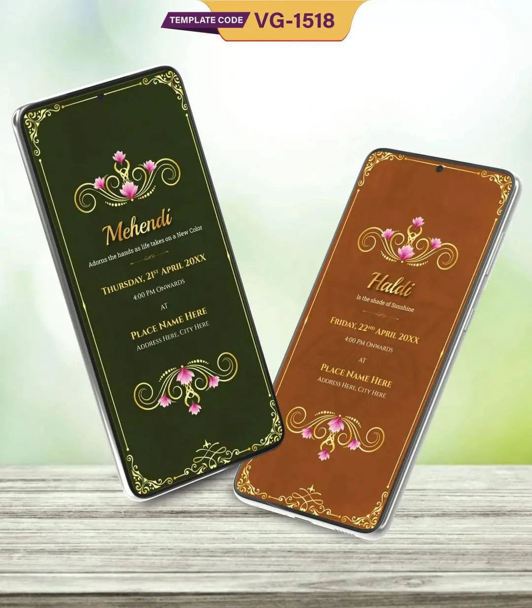 Indian Caricature Wedding PDF Card