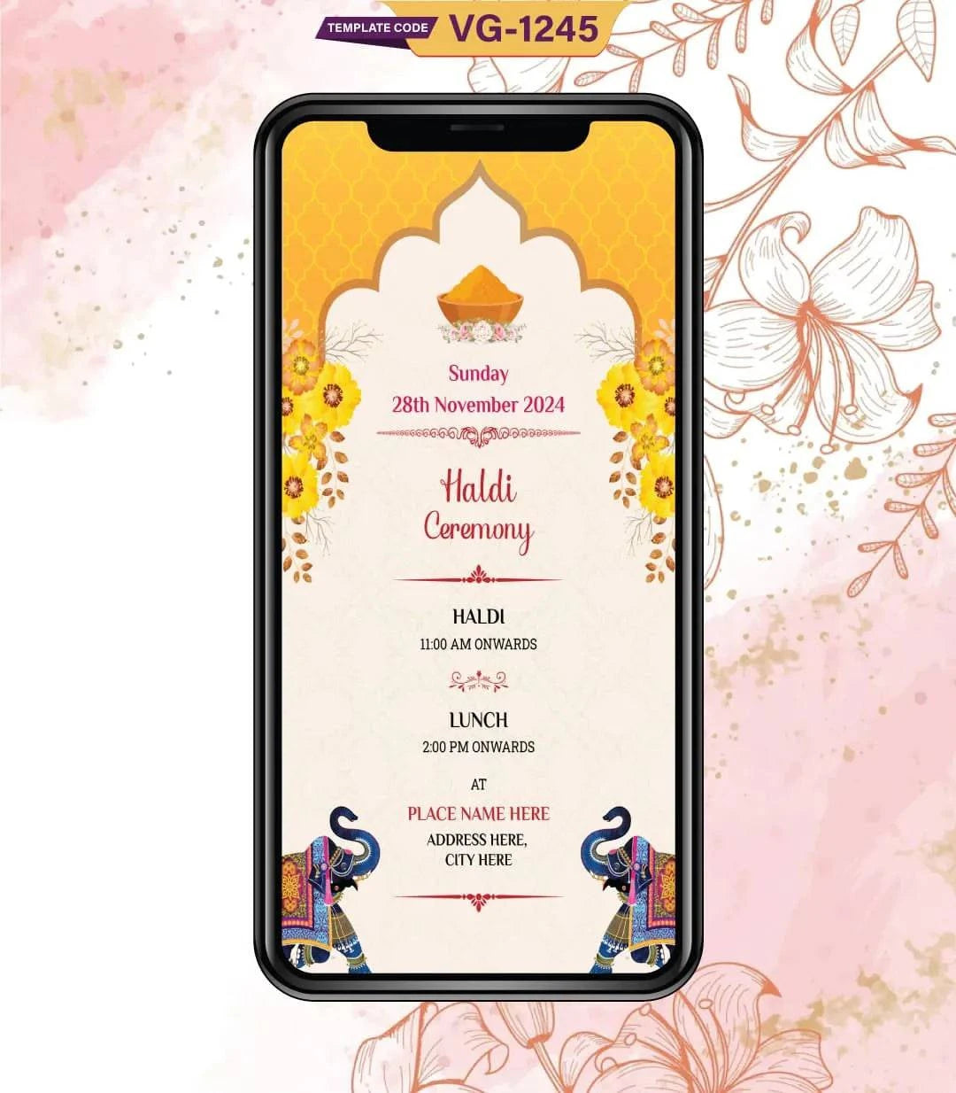 Indian Wedding Invitation PDF Card
