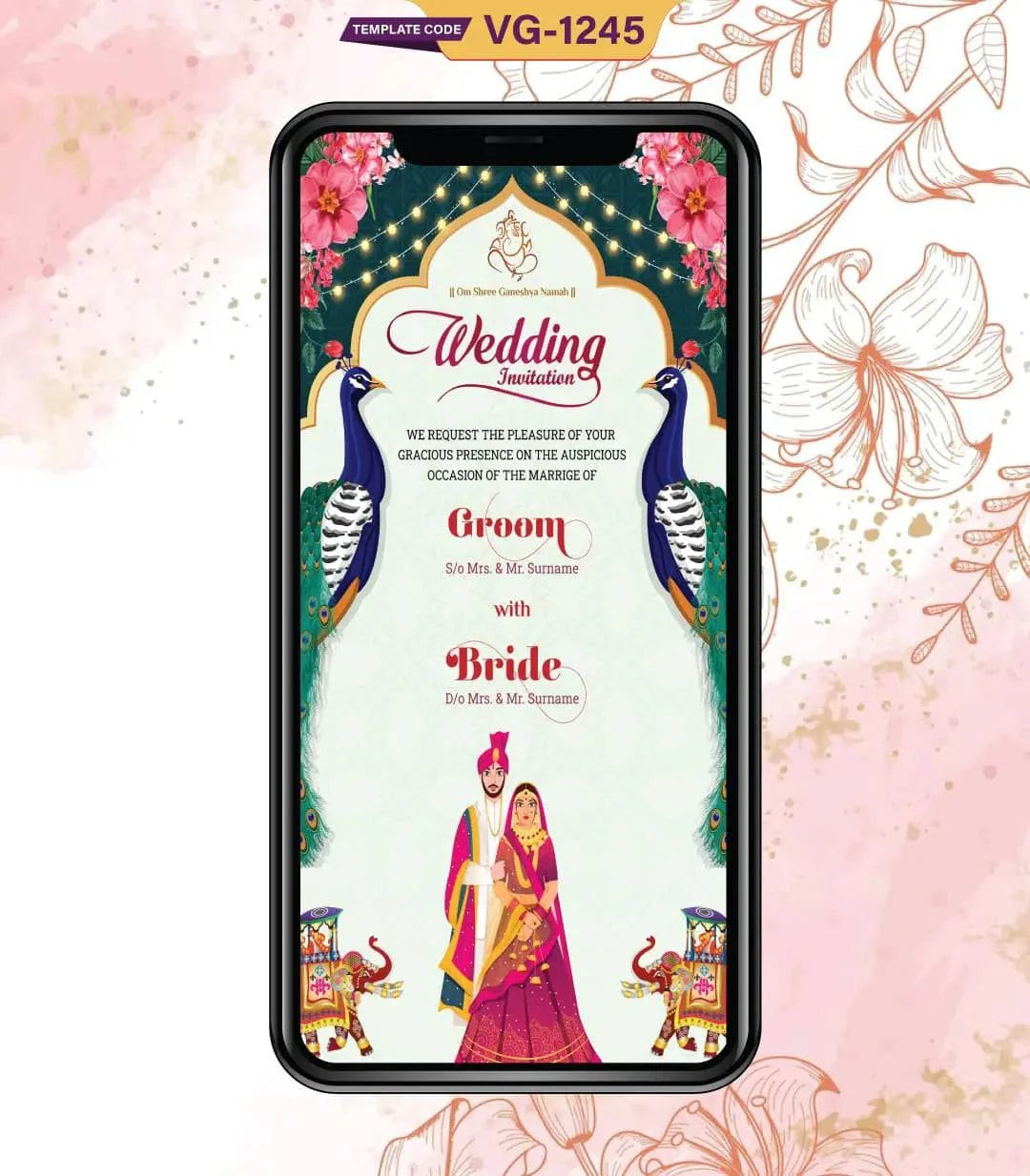 Indian Wedding Invitation PDF Card