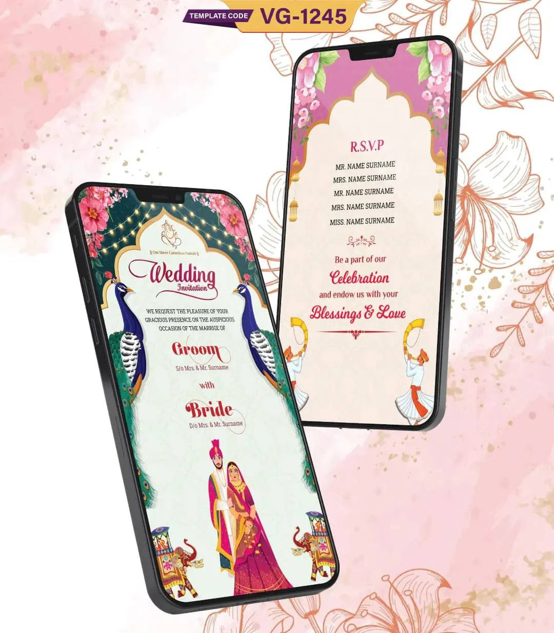 Indian Wedding Invitation PDF Card