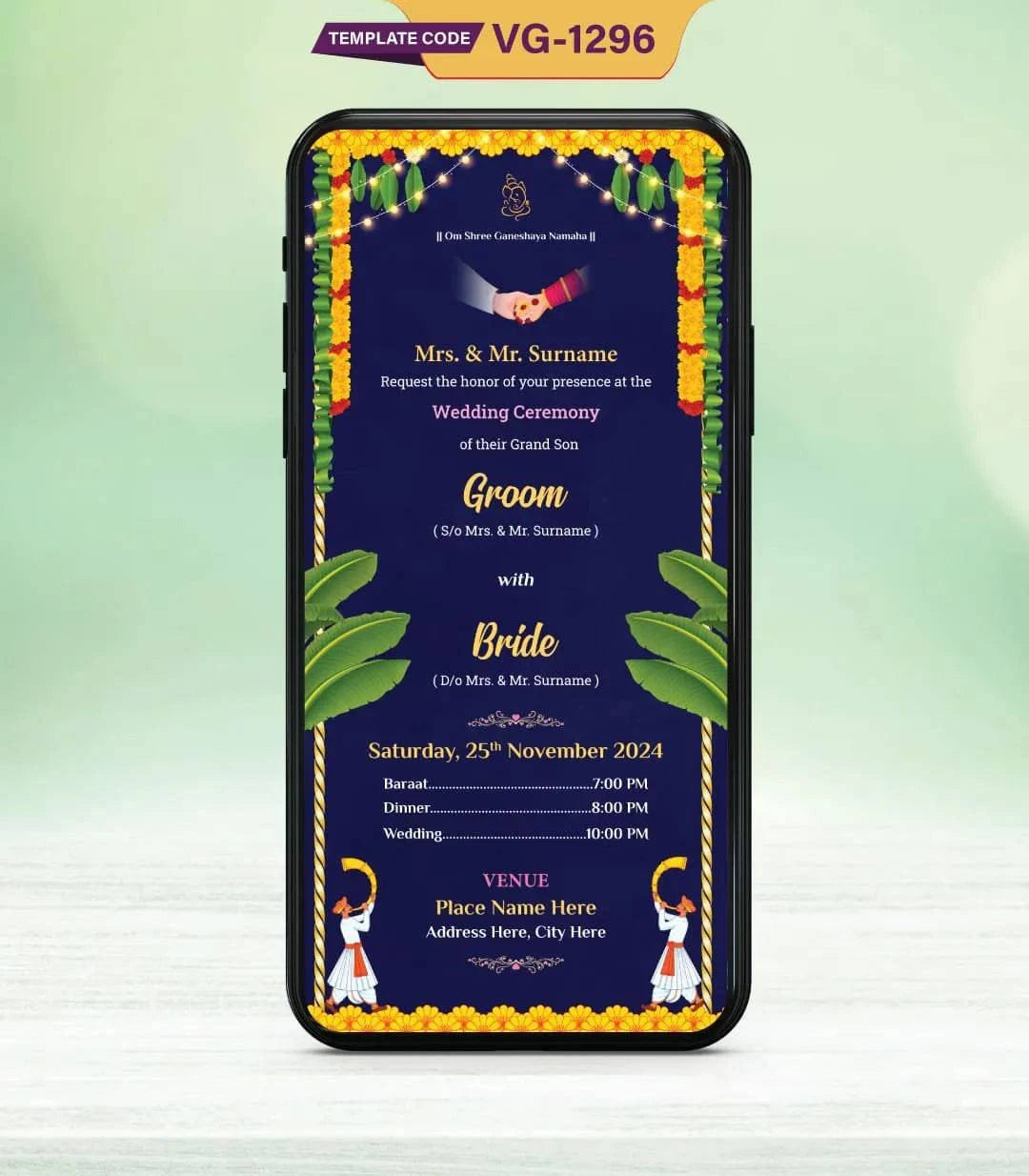 Indian Wedding Invite PDF Card