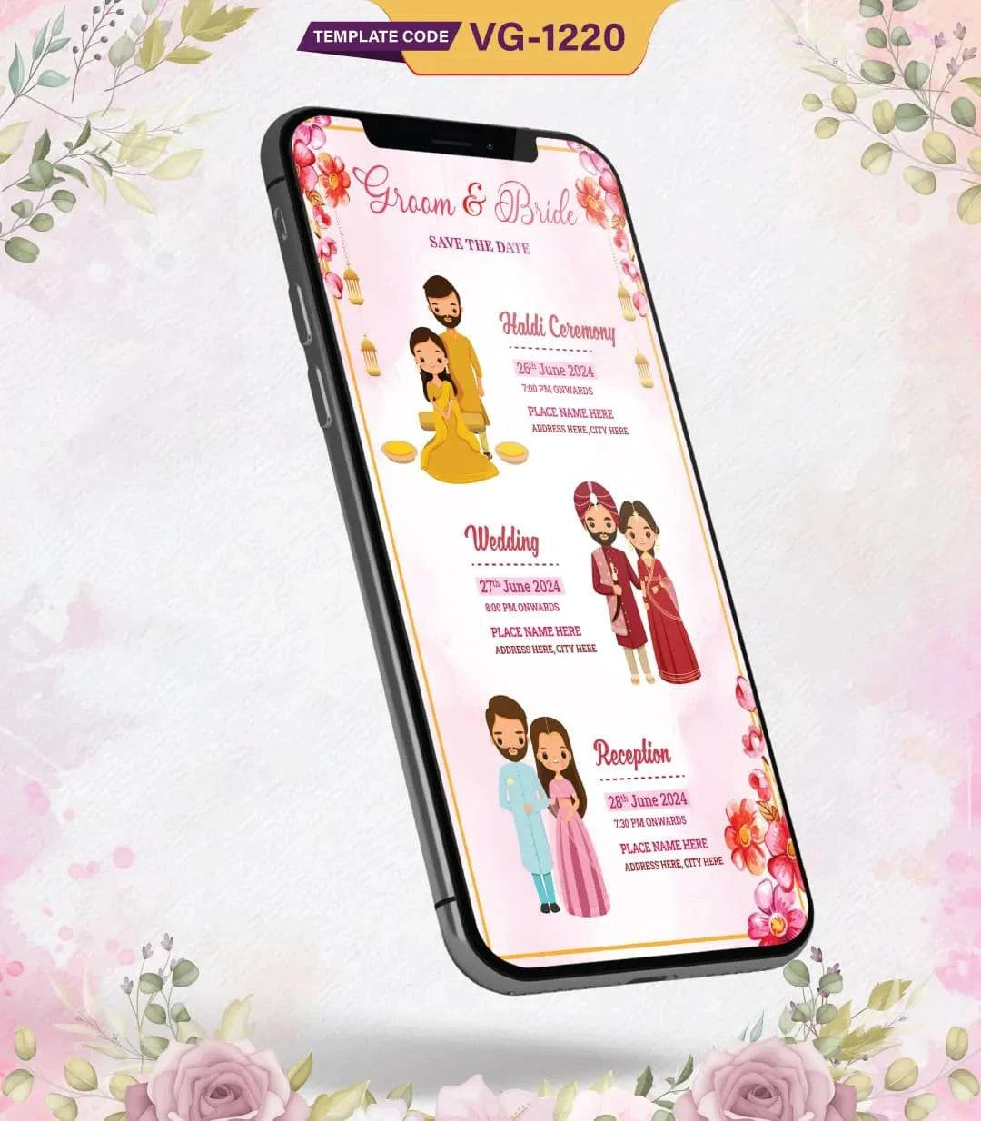 Indian Wedding Save The Date Invitation Card