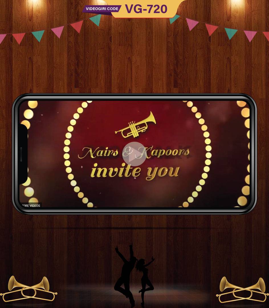 Indian Wedding Invitation Video Dhol Dhamaka Theme Save the Date