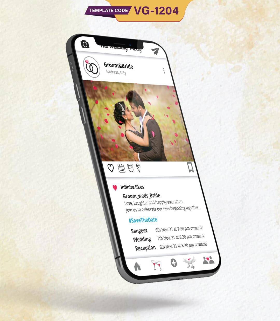 Instagram Wedding Invitation Card