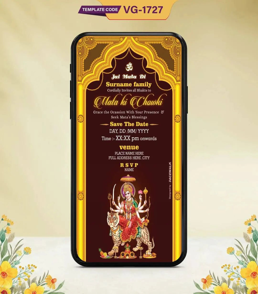 Invitation Card For Mata Ki Chowki