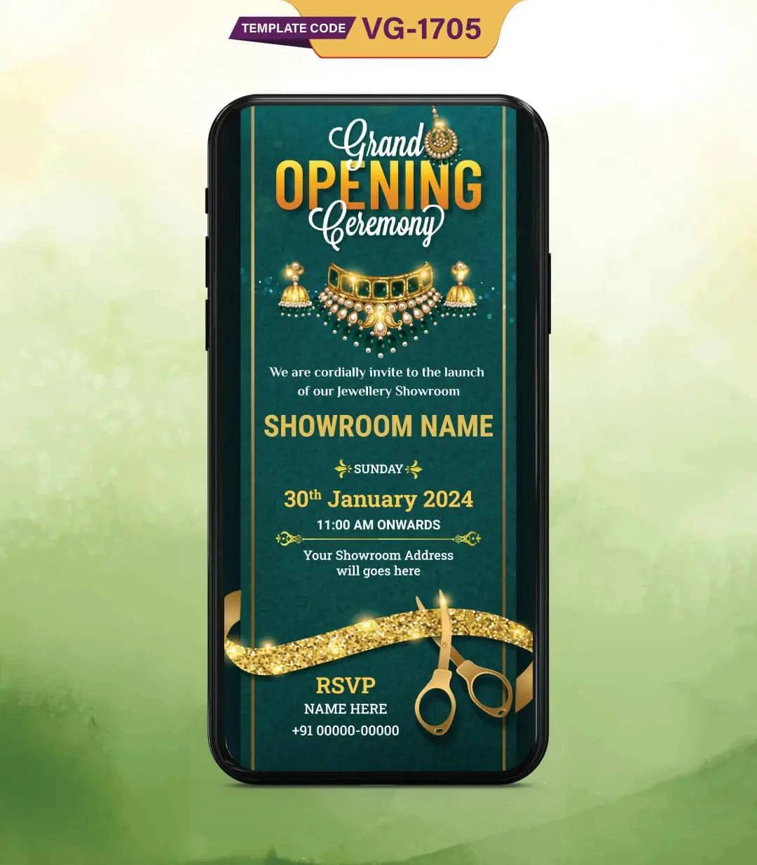 Jewellery Shop Opening Invitation Card
