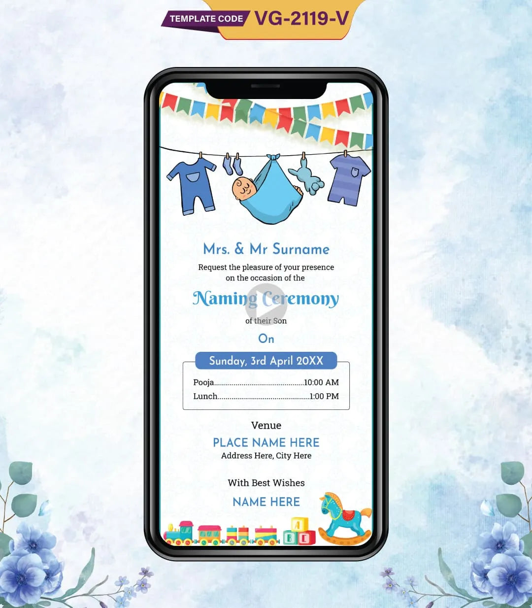 Kids Naming Ceremony Video Invitation