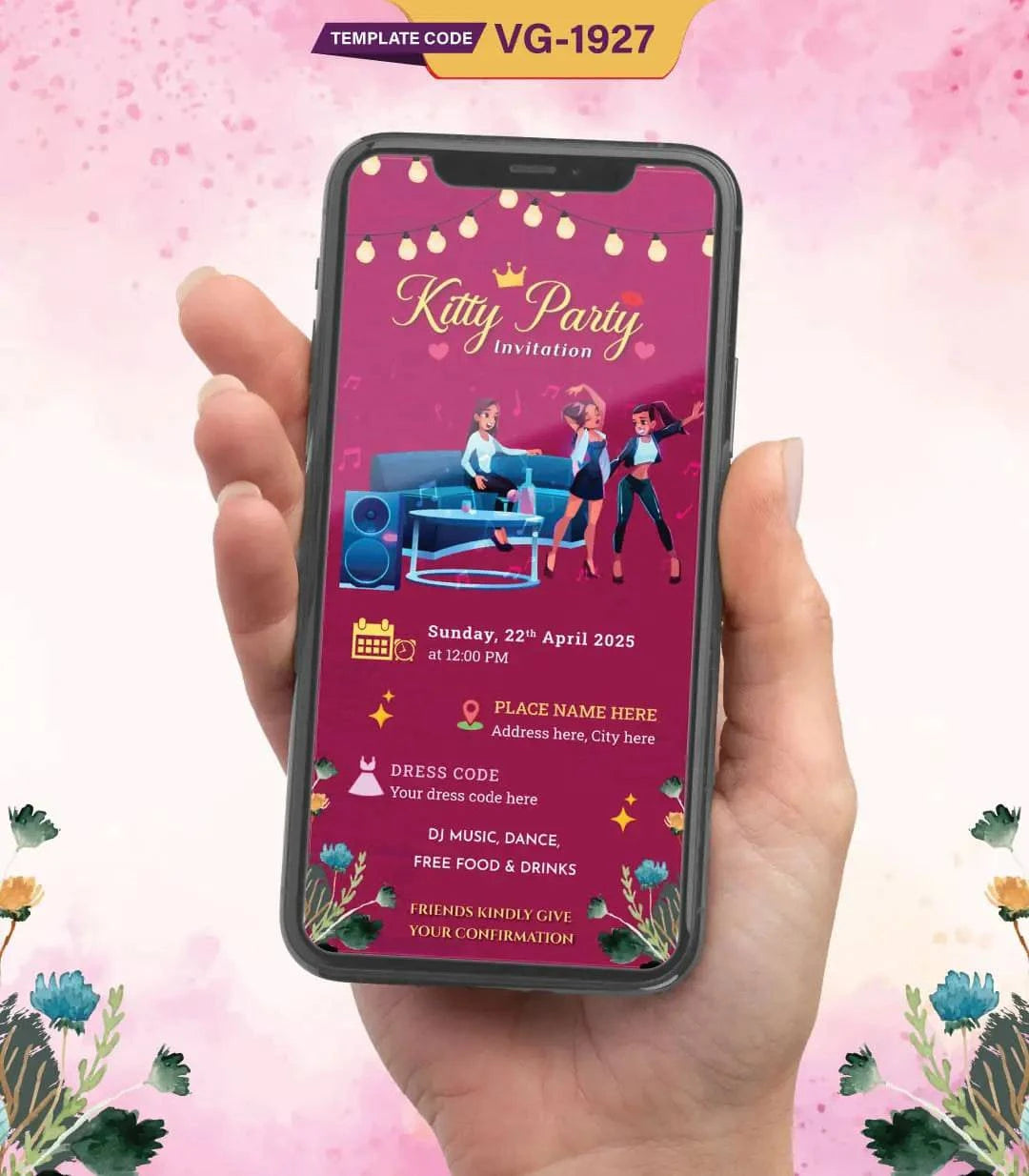 Ladies Kitty Party Invitation Card