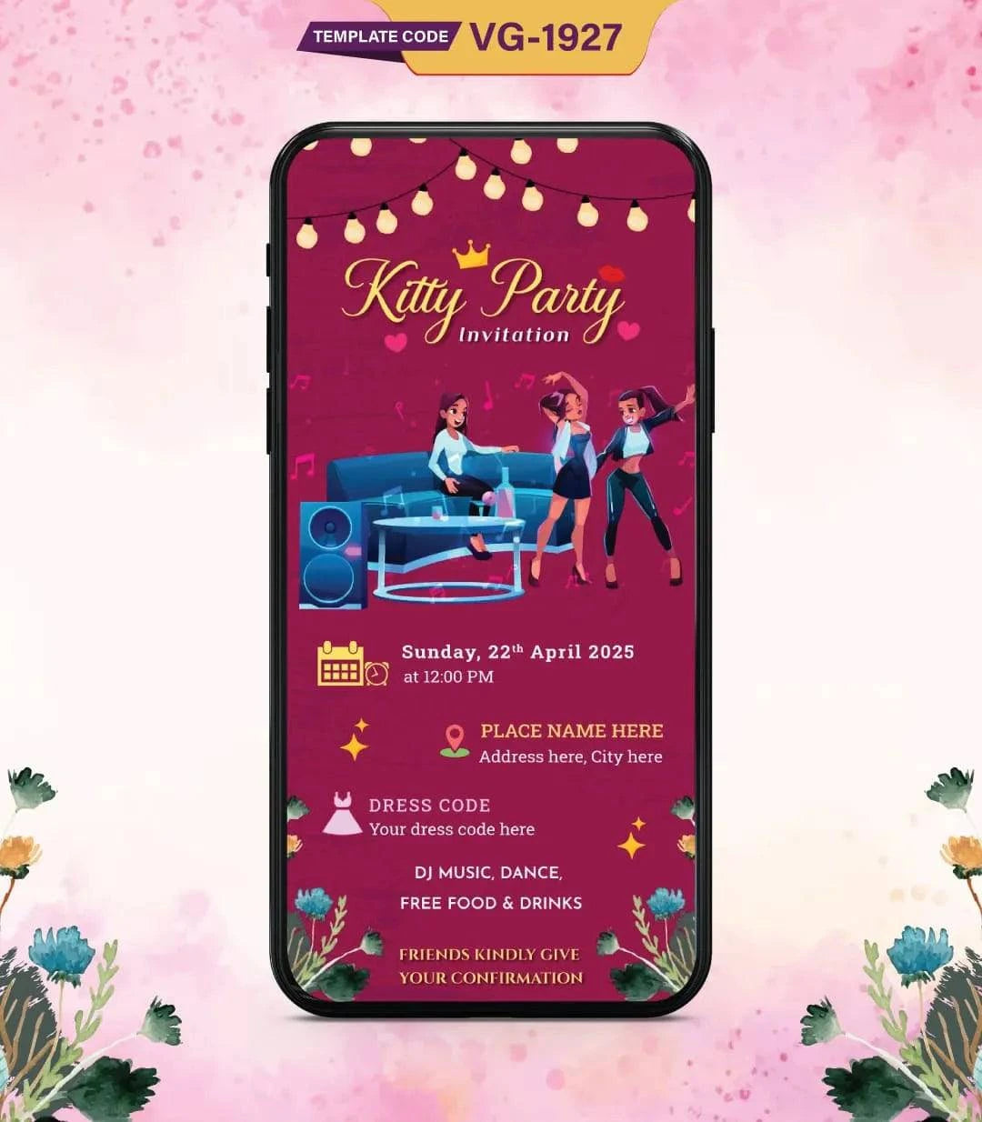 Ladies Kitty Party Invitation Card