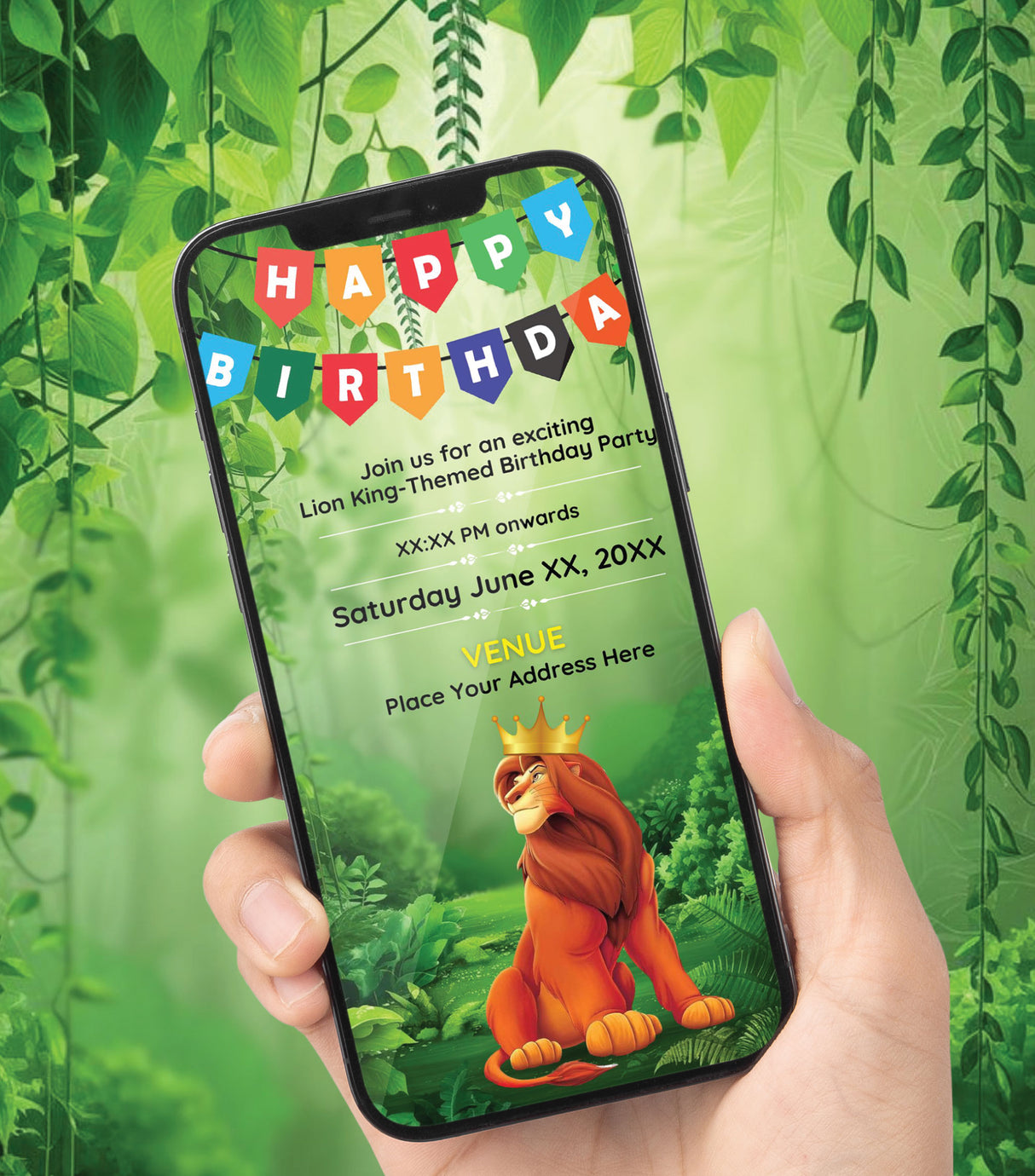Lion King Birthday Invitation Card