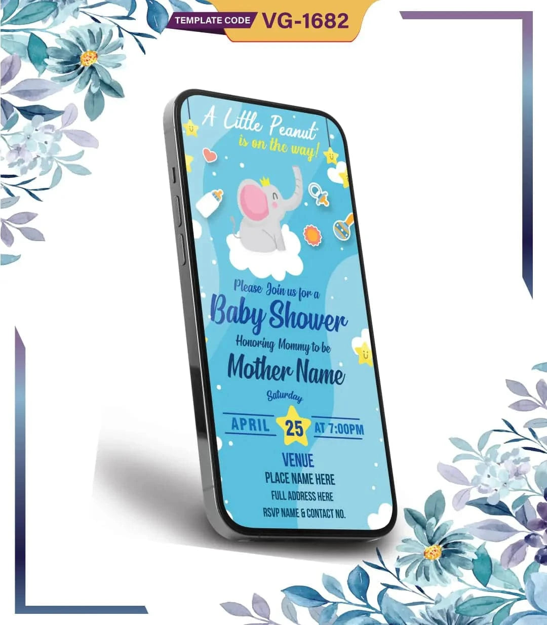 Little Peanut Baby Shower Invitation Card