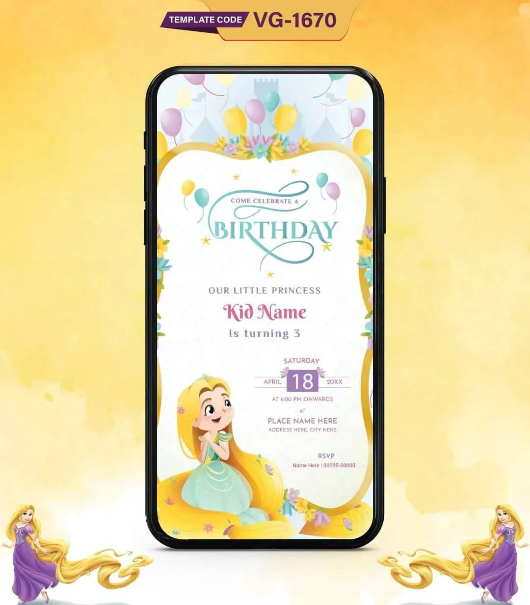 Little Princess Birthday Party Invitation
