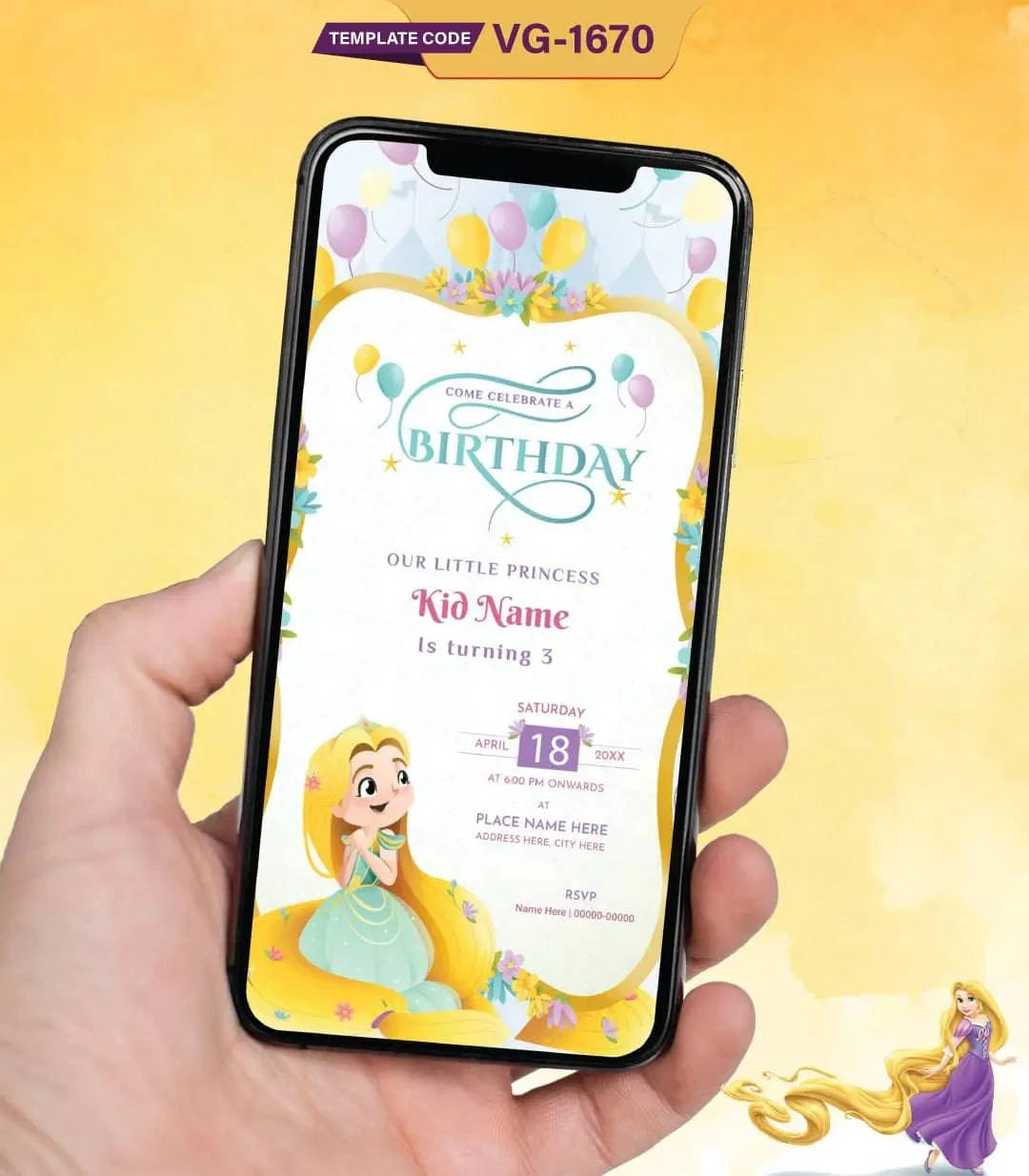 Little Princess Birthday Party Invitation