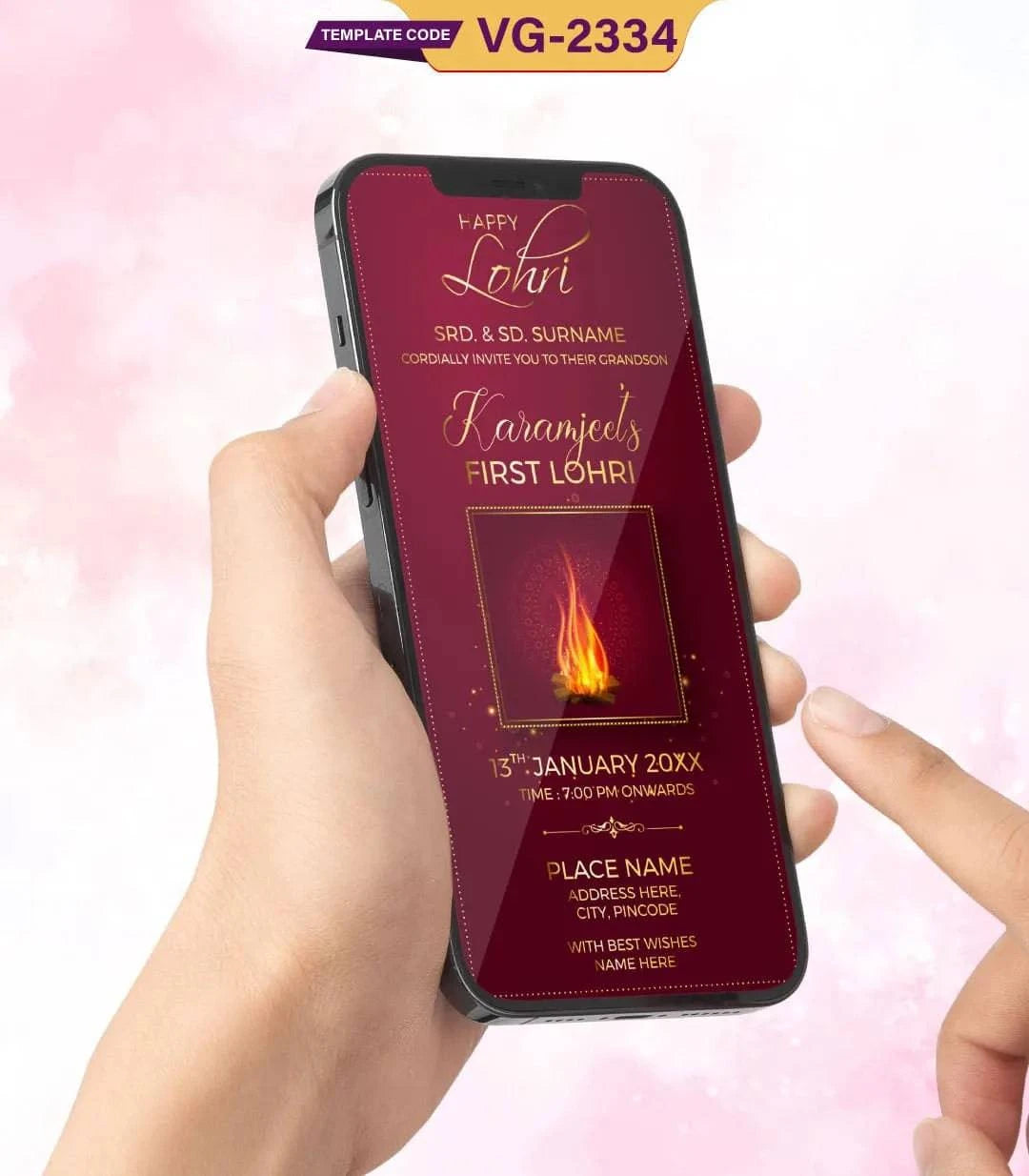 Lohri Invitation eCard for Baby Boy