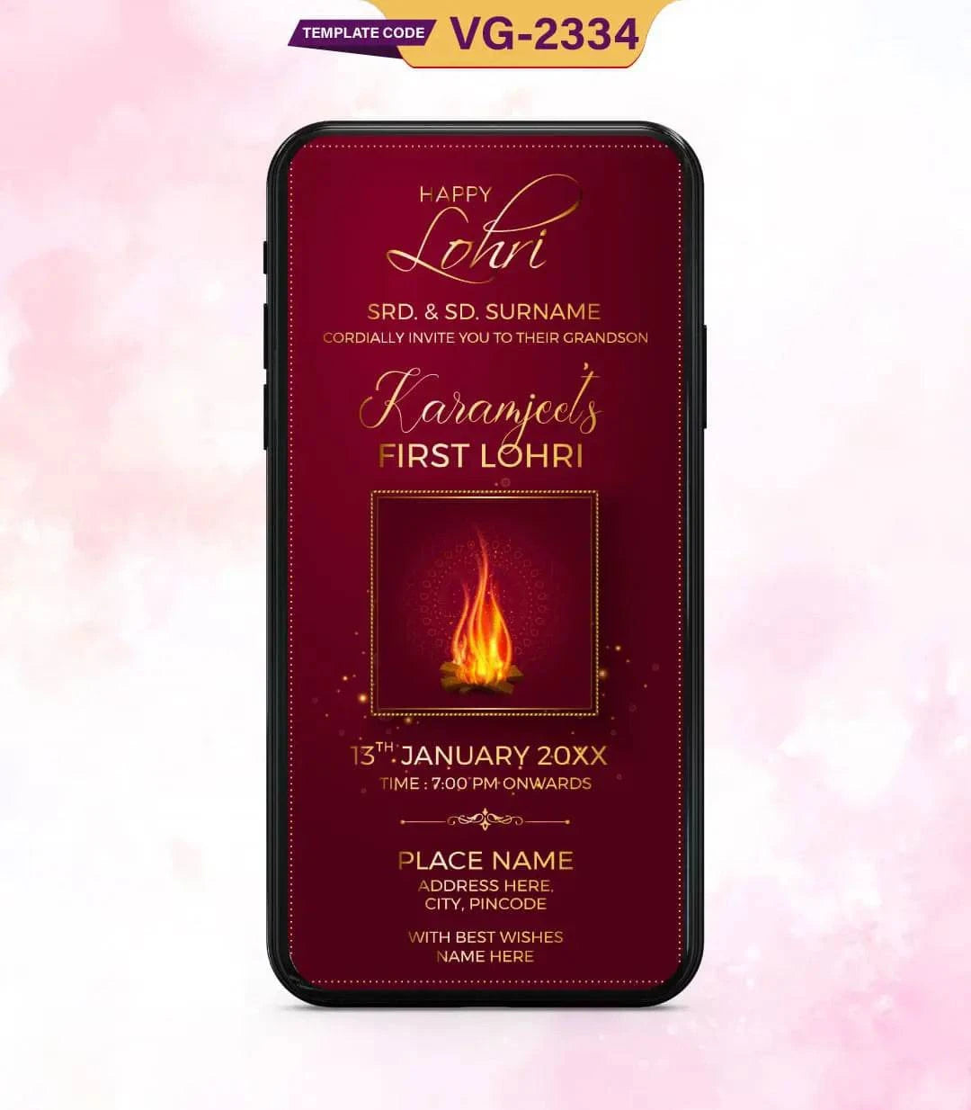 Lohri Invitation eCard for Baby Boy