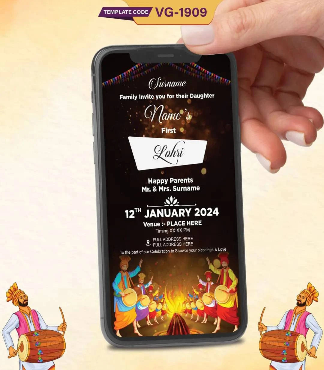 Lohri Invitation for Baby Girl