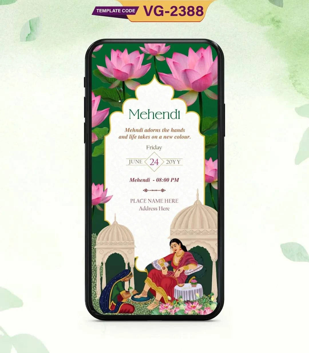 Lotus Flower Wedding Invitation Cards