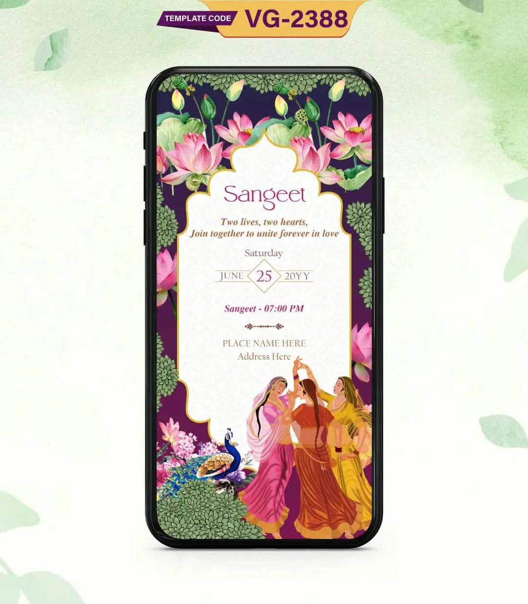 Lotus Flower Wedding Invitation Cards