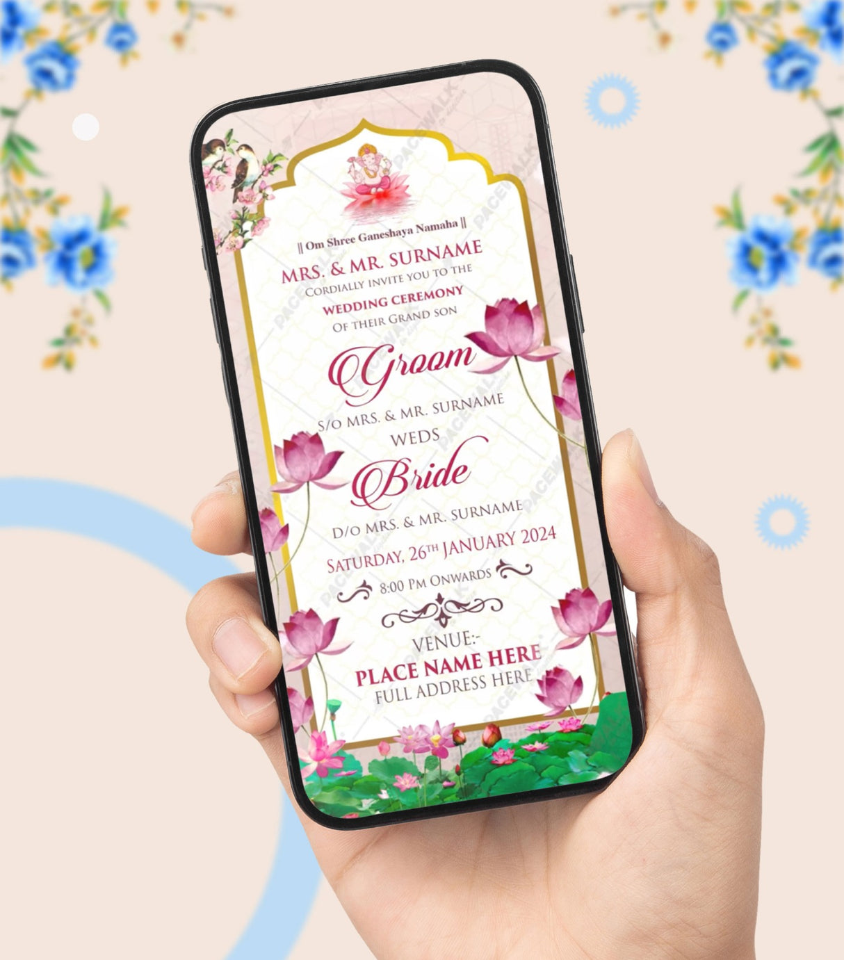 Lotus Theme Wedding Invitation Video