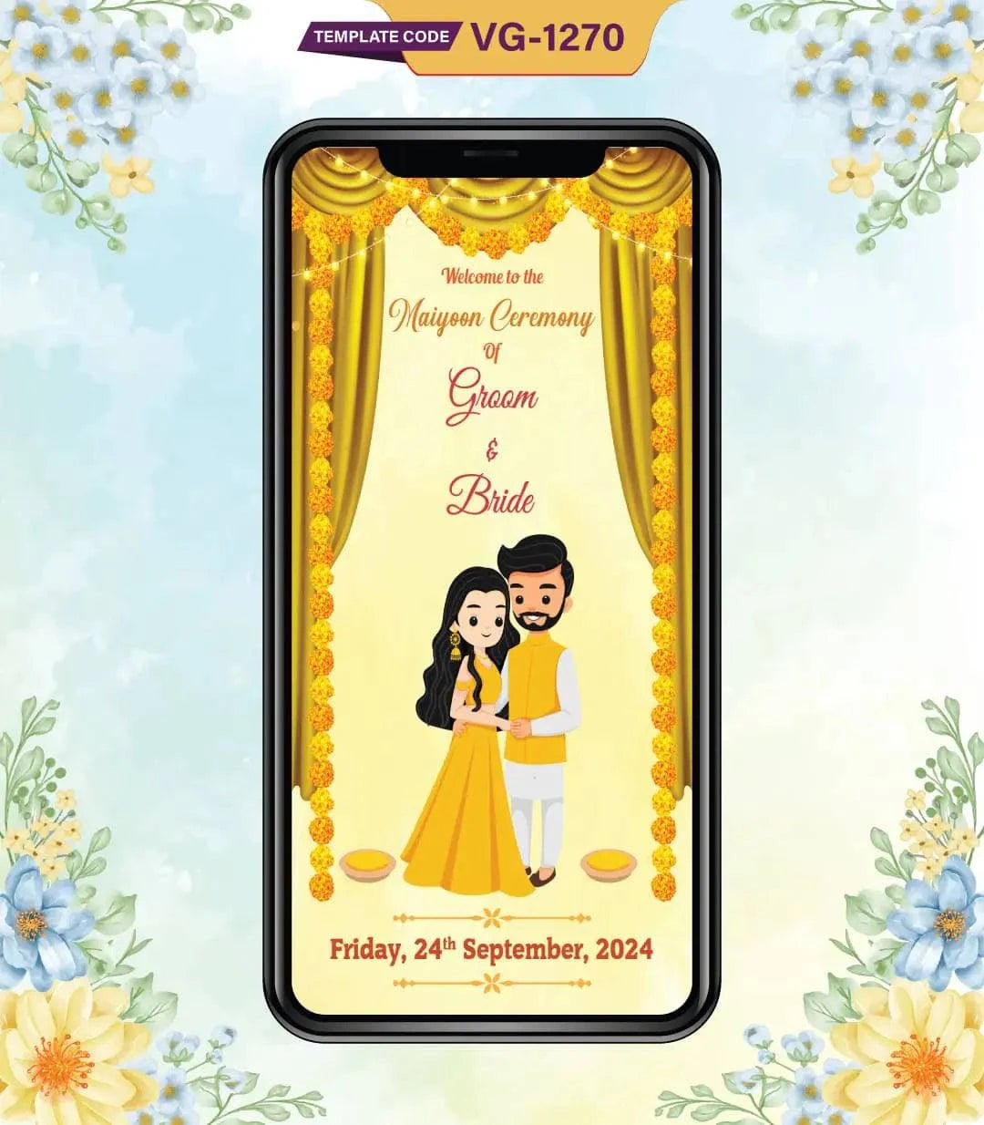 Maiyan Ceremony Invitation Card