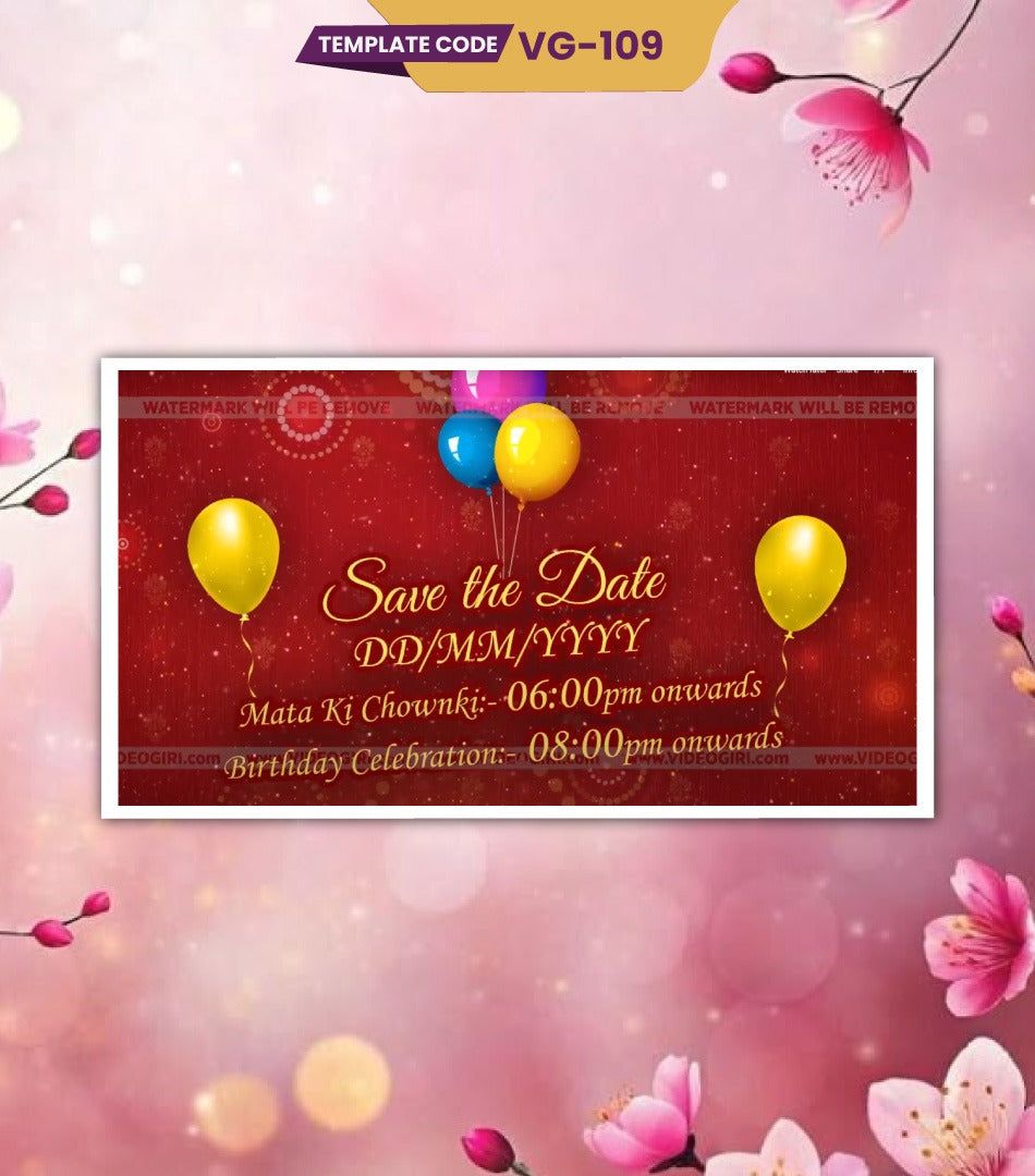 Mata Ki Chowki & 1st Birthday Invitation Video
