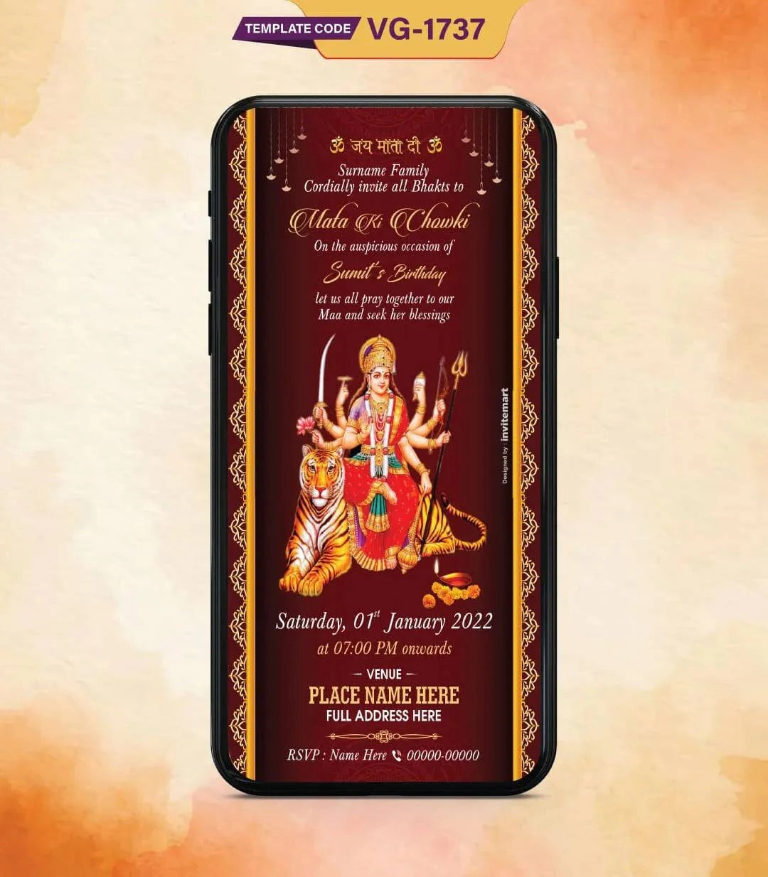 Mata Ki Chowki Invitation
