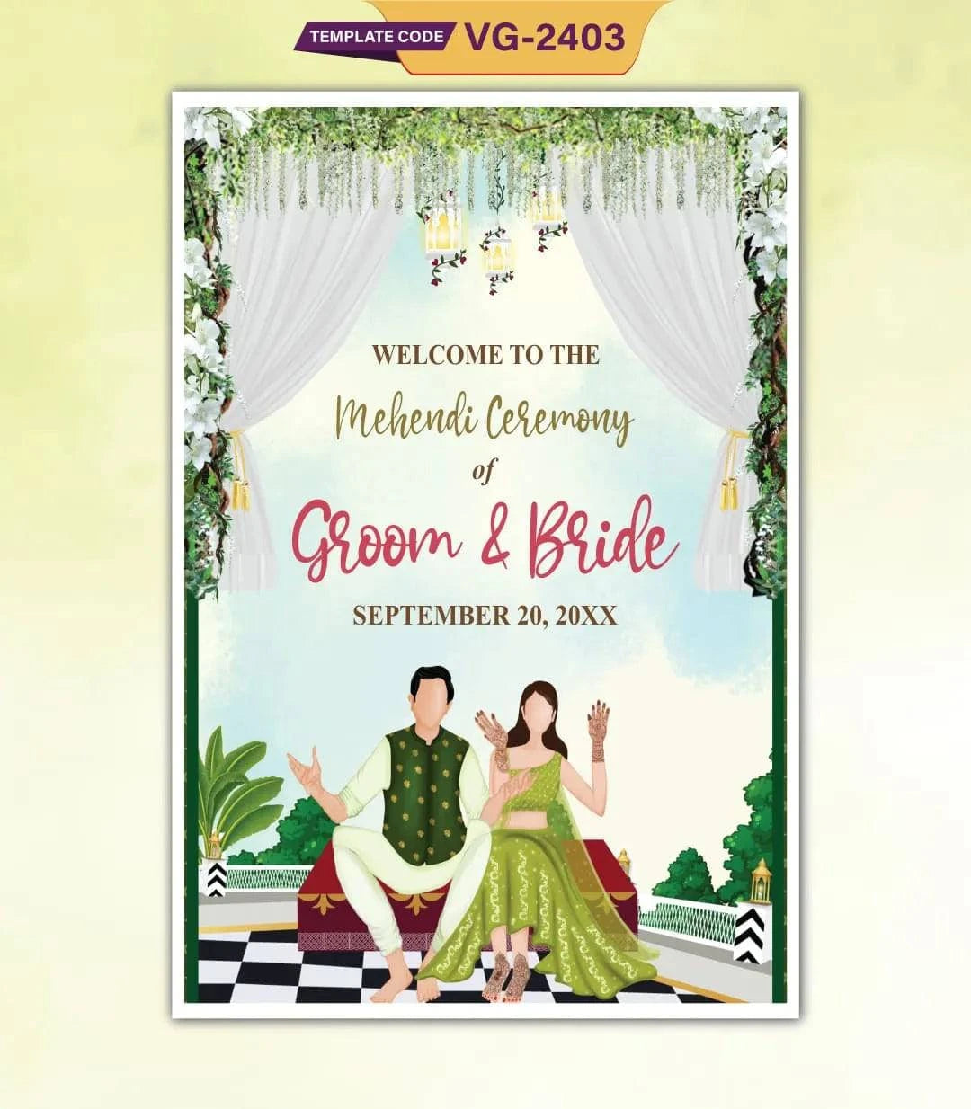 Mehendi Function Signage Board