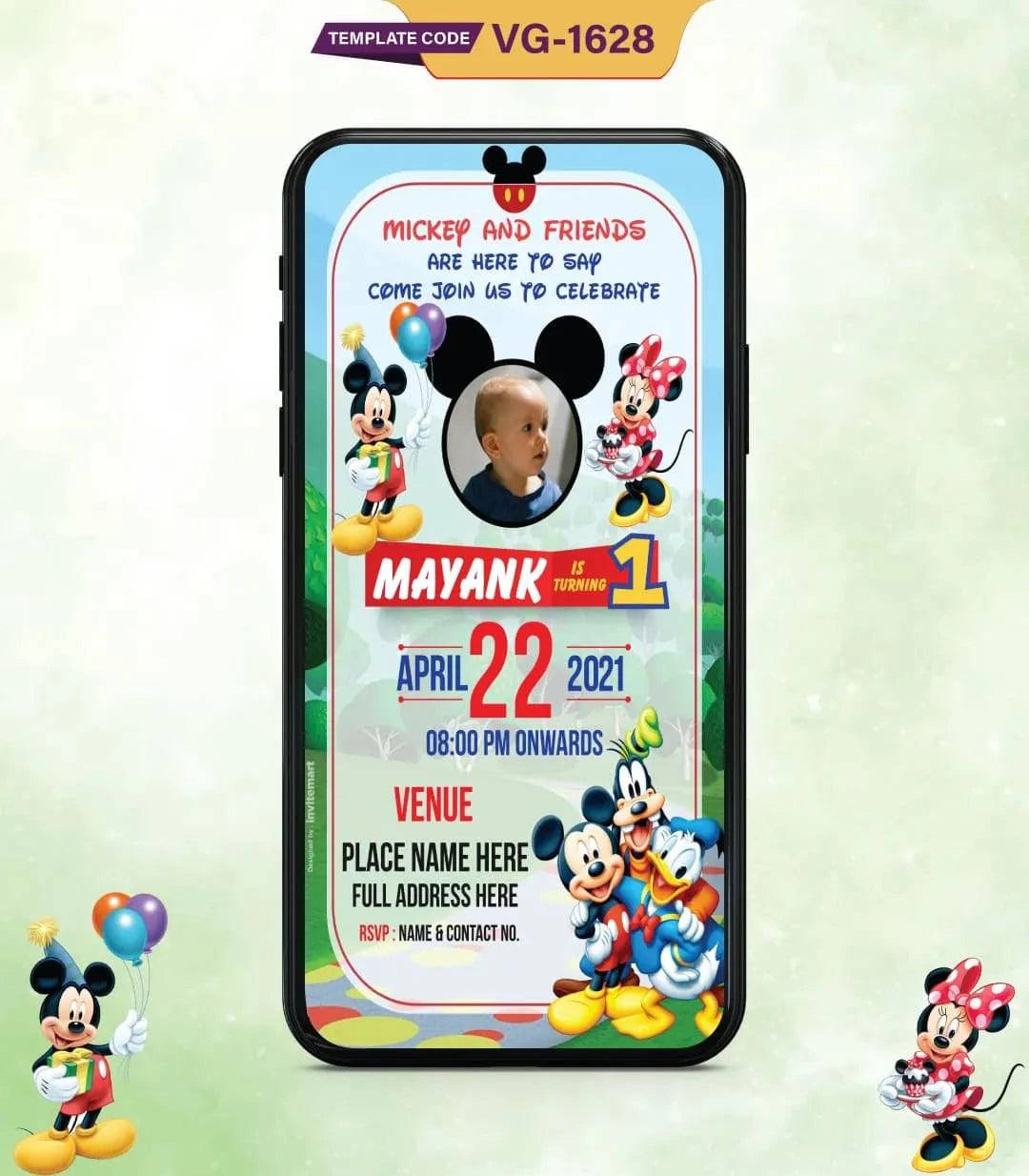 Mickey Mouse Birthday Invite