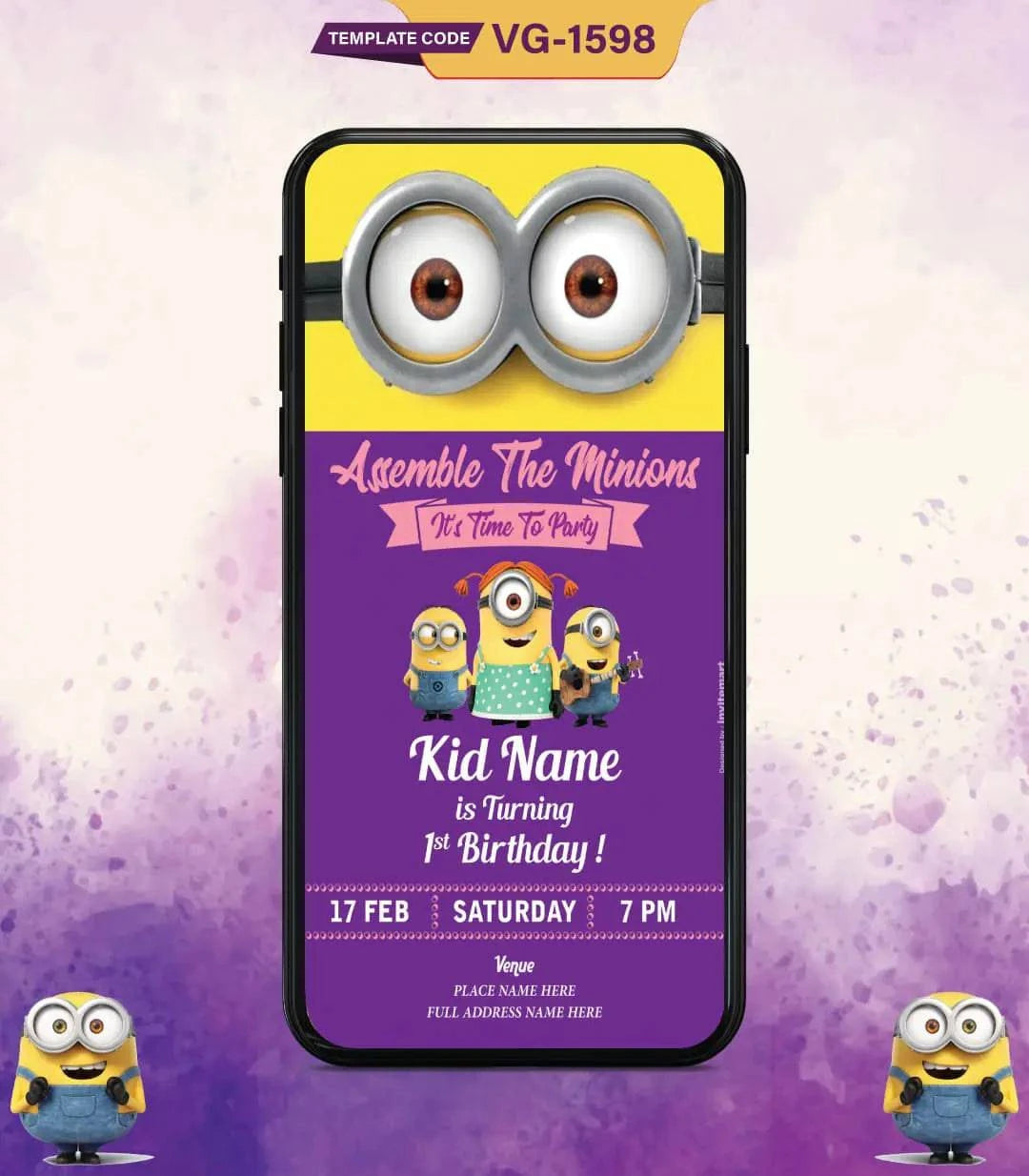 Minion Birthday Party Invitation Card