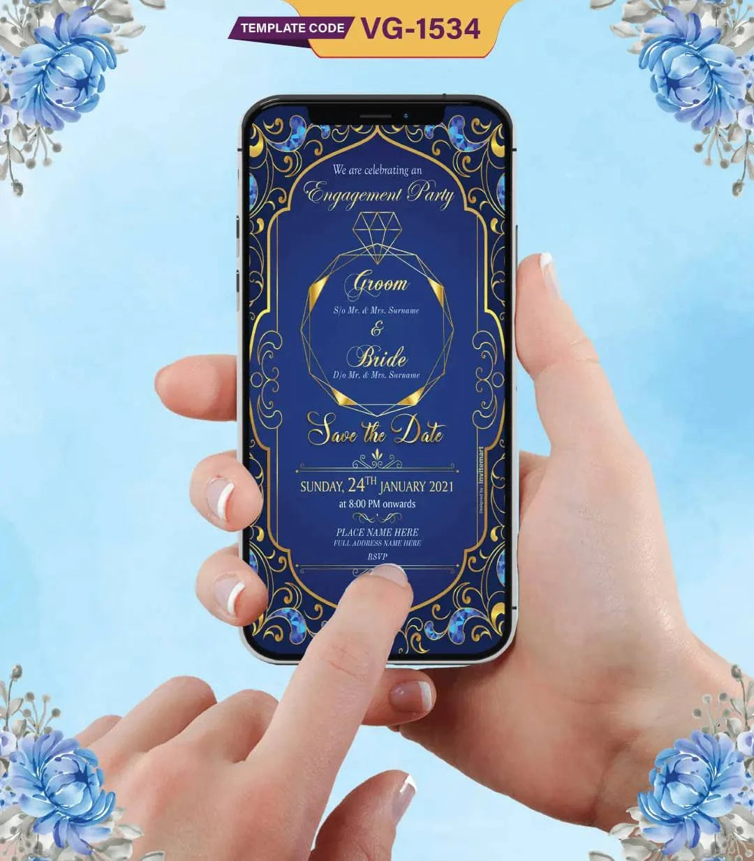 Modern Engagement Invitation Card